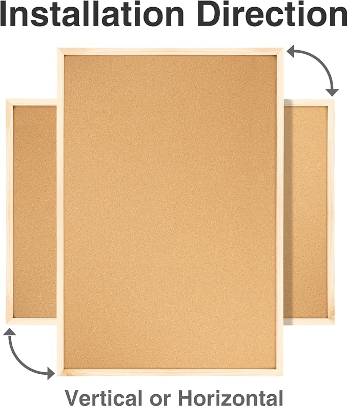 OWLKELA 24'' x 36'' Cork Board Bulletin Board, Wooden Framed Corkboard - Image 4