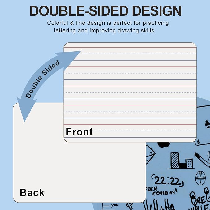 JUSTPAT 24 Pack Dry Erase Boards, Education Teacher Classroom, Mini Portable - Image 2