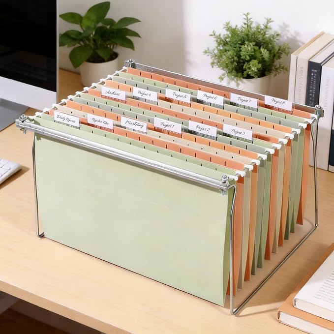 SUNEE Hanging File Folders Legal Size, 25 Pack File Folders 1/5-Cut Tabs - Image 6