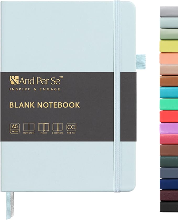 &And Per Se Blank Sketch Notebook, A5 Hardcover, 160 Pages 100gsm Thick Paper by AndPerSe