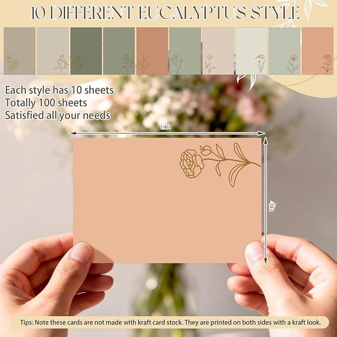 Spiareal 100 Pcs Blank Note Cards Blank Decorative Notecards Index Cards Bulk - Image 3