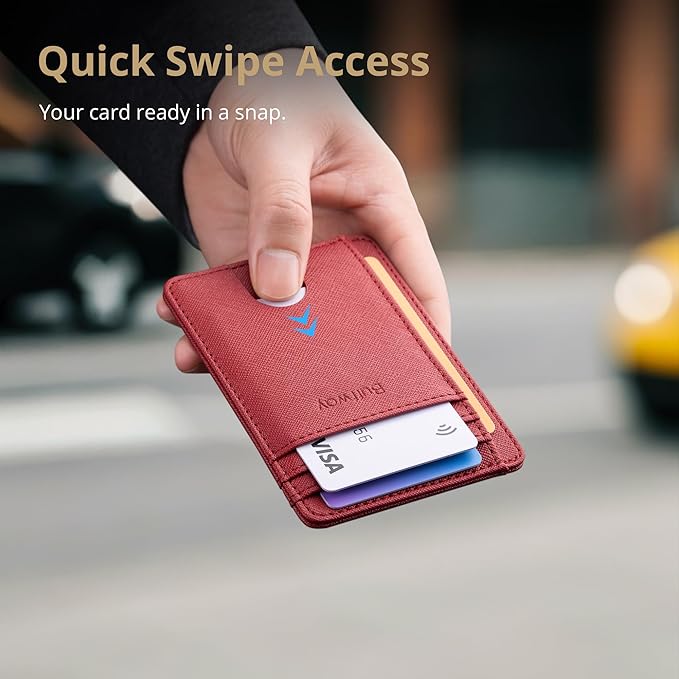 Buffway Slim Minimalist Front Pocket RFID Blocking Leather Wallets - Image 4