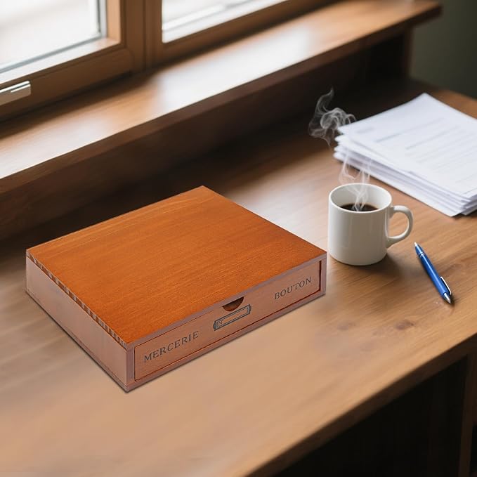 Desktop Storage Box, Desk Organizer Drawer, Office Supplies Countertop Drawer - Image 4