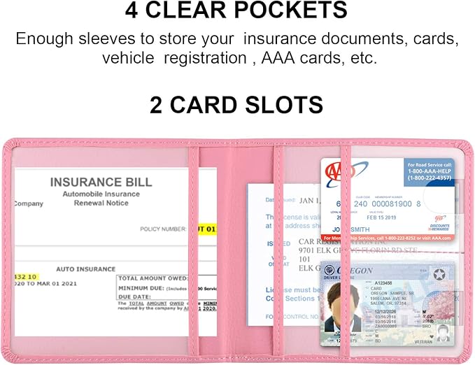 Car Registration and Insurance Holder, Car Accessories Vehicle Glove Box Car - Image 2