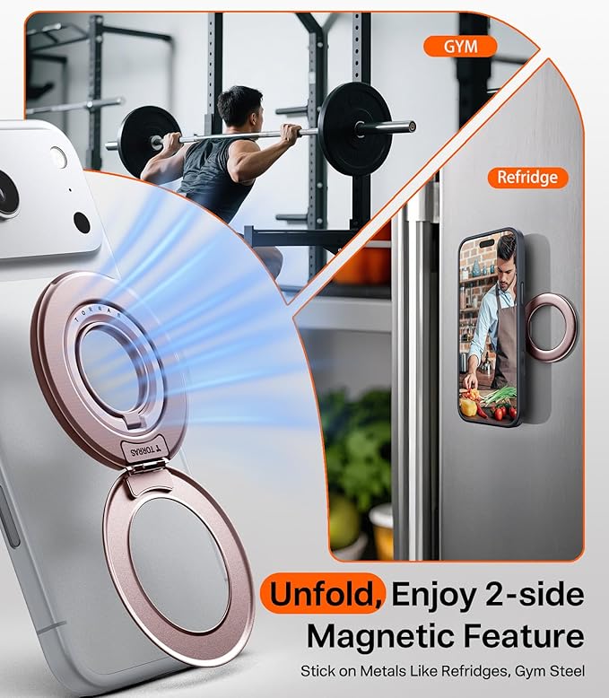 TORRAS 2025 Flagship Magnetic Phone Grip Ring Holder Kickstand Fit - Image 4