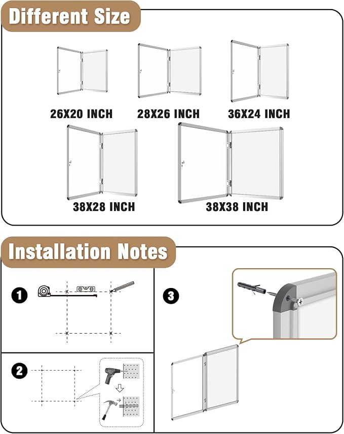 Mifuro 28"x26" Enclosed Bulletin Board, Lockable Weather-Resistant Aluminum - Image 4