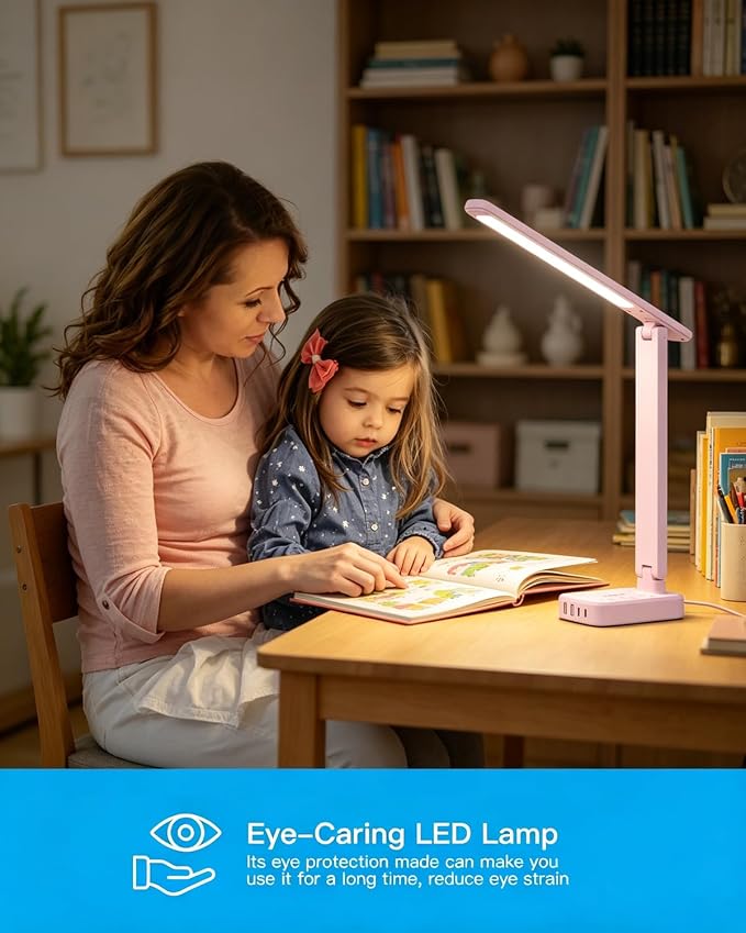 One Beat Small LED Desk Lamp Power Strip 5ft Extension Cord - Image 5