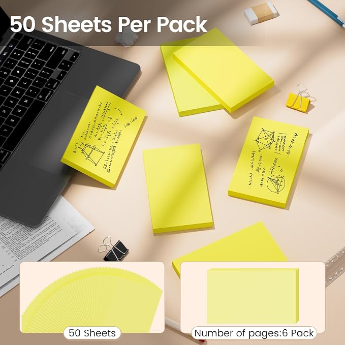 Index Cards 3x5 Inch, Flash Cards, Blank Yellow Note Cards Paper - Image 3