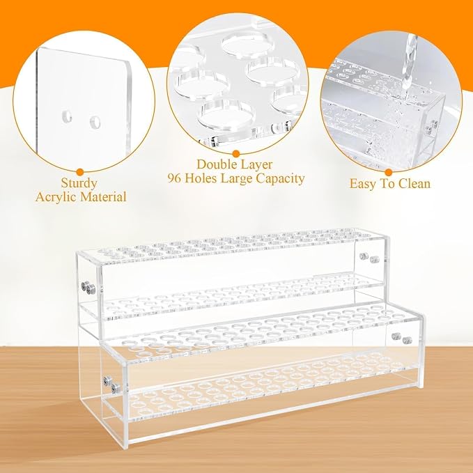 2PCS 96-Slots Pen Display Stand, 2-Tier Acrylic Pen Holder - Image 7