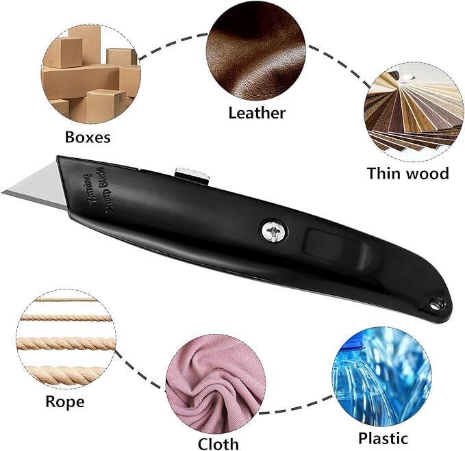 DIYSELF 2Pack Utility Knife Box Cutter Retractable Blade Heavy Duty PVC Pipe - Image 3