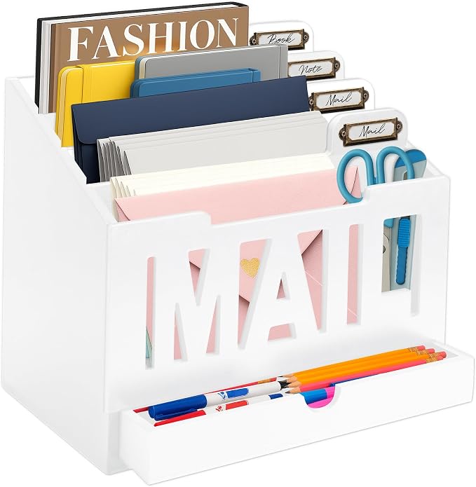 Mail Organizer Countertop, Desktop Mail Sorter by ADDFITHOUSE