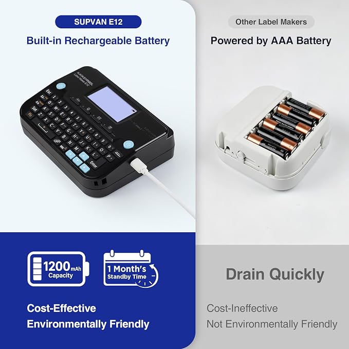 SUPVAN E12 Bluetooth Label Maker Machine, Support Keyboard & App - Image 4