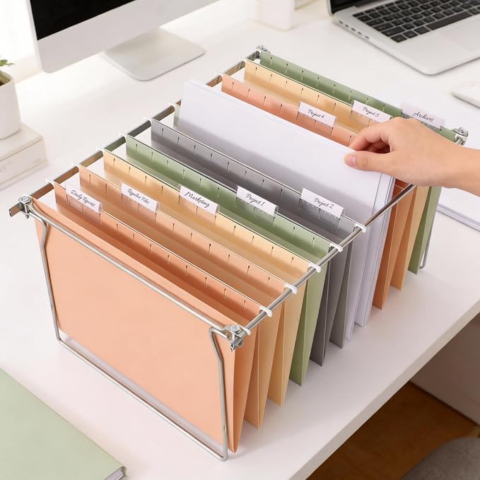 SUNEE 25 Count Hanging File Folders, Pastel Colors, Hanging File Folders Letter - Image 6