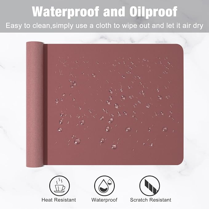 Hsurbtra Desk Pad, 23.6" x 13.8" PU Leather Desk Mat, M Extended Mouse Pad - Image 5