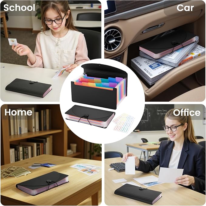 13 Pocket A6 Receipt Organizer, 2 Pack Small Accordion File Organizer, Coupon - Image 7