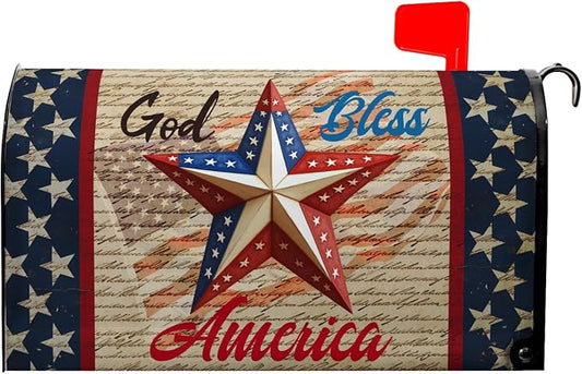 4th of July Mailbox Covers Magnetic Patriotic Star Memorial Day Mailbox Cover by farg