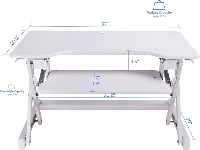 Rocelco 32" Height Adjustable Standing Desk Converter BUNDLE - Image 3