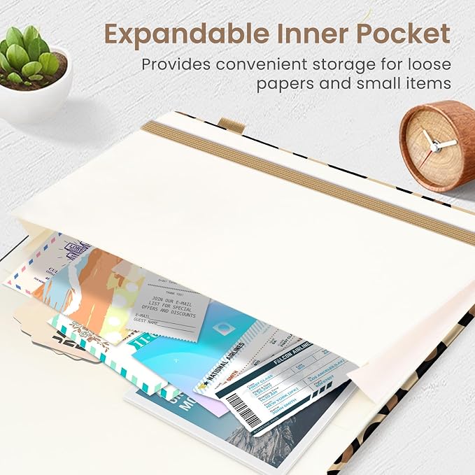 Taja Lined Journal Notebook for Women & Men, Hardcover Leather Journal for - Image 5