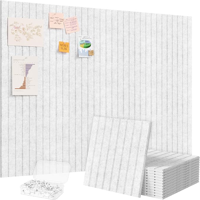 Lifewit Felt Slatted Bulletin Board, 12 Pack Self-Adhesive Panel, Cork Board by Lifewit