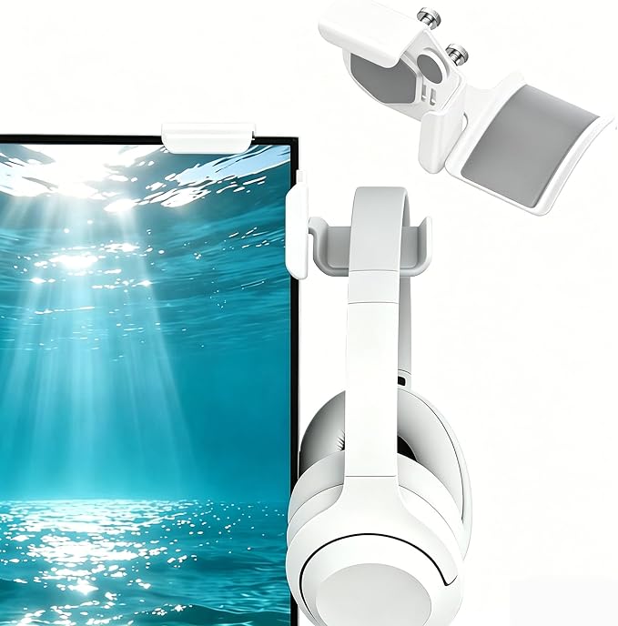 Monitor Stand for Headphones and Headsets, Clamp-On Adjustable Headset Holder by SIROLISA