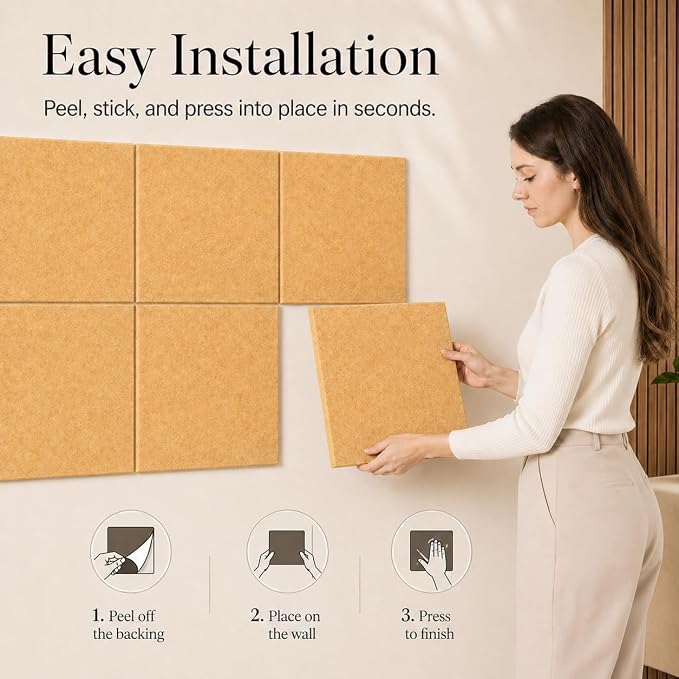 Felt Bulletin Board Tiles, Large Cork Board Alternative, 24 x 36 in | 0.35 in - Image 3