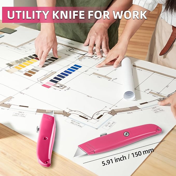 DIYSELF Utility Knife, 20 Pack Heavy Duty Box Cutter Retractable, Box Cutter - Image 4