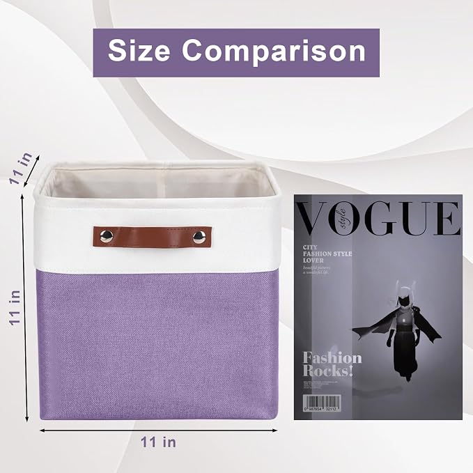 Bagnizer Collapsible Fabric Storage Cubes 11x11 Cube Storage Bins, 4 Pack - Image 2