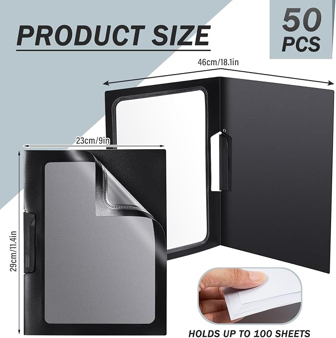 Yeaqee 50 Pcs Clear Report Covers - Image 2