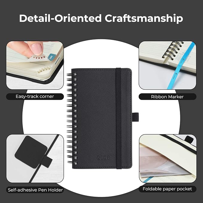 IN-LUXPRO Planner 2026 Daily Weekly and Monthly, 6.5"x3.75", 12 Months Spiral - Image 6