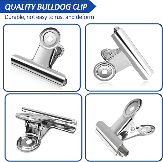 20 Pack Large Metal Hinge Clips 2 Inches Bull Hinge Paper Clips - Image 5