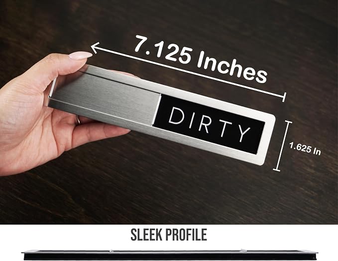 Stainless Steel Dishwasher Magnet Clean Dirty Sign - Image 2
