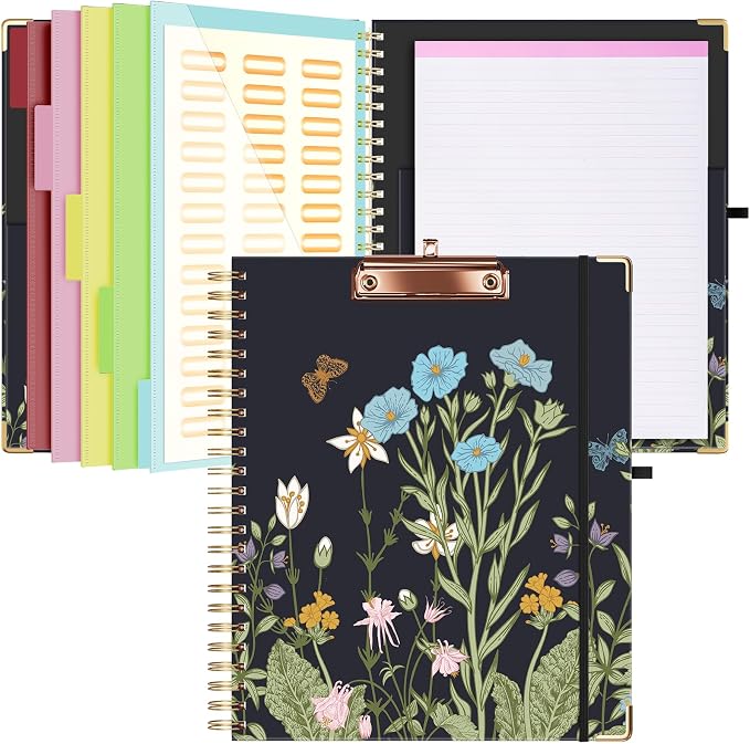 Ospelelf Clipboard with Storage 8.5 X 11，Padfolio Organizer, Spiral Portfolio by OspelelfOfficeSupplies