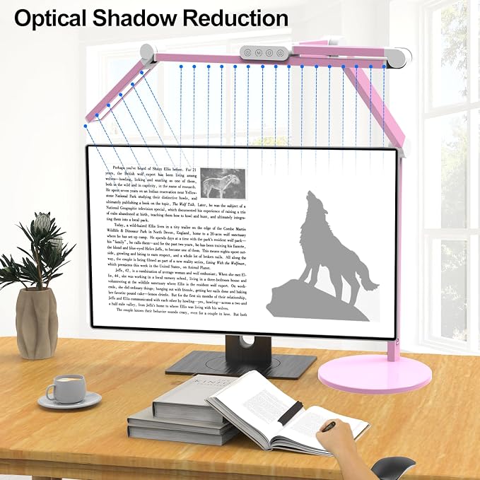 Micomlan Led Desk Lamp with Base, Adjustable Tall Architect Desk Light - Image 5