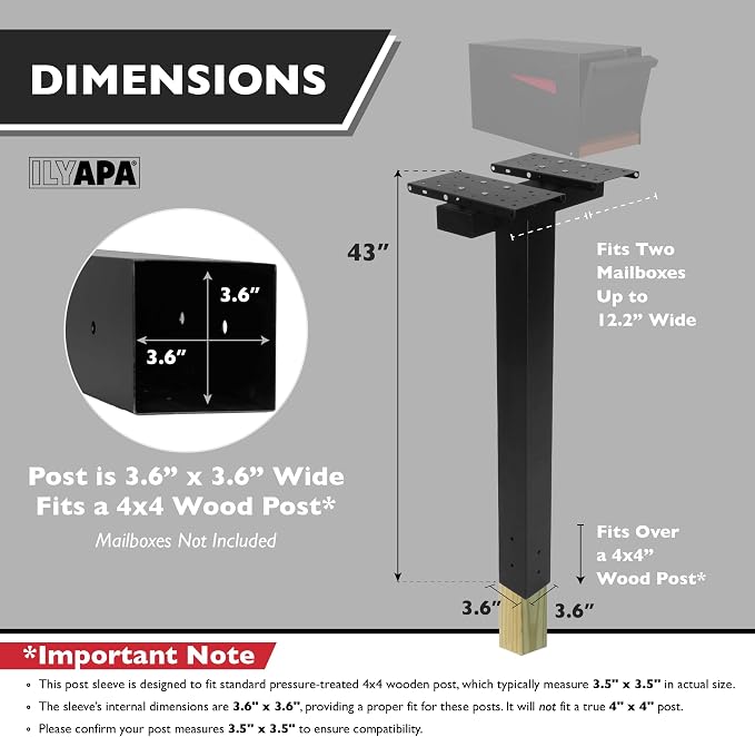 Ilyapa Double Mailbox Post for Outside - Image 3