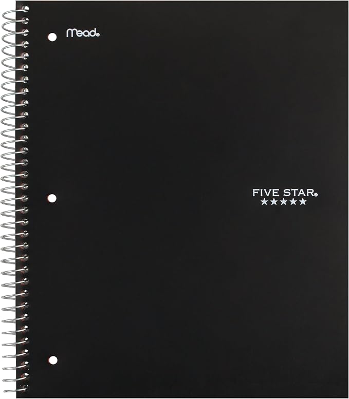 Five Star Spiral Notebook + Study App, 3 Subject, Wide Ruled Paper, 150 Sheets - Image 9