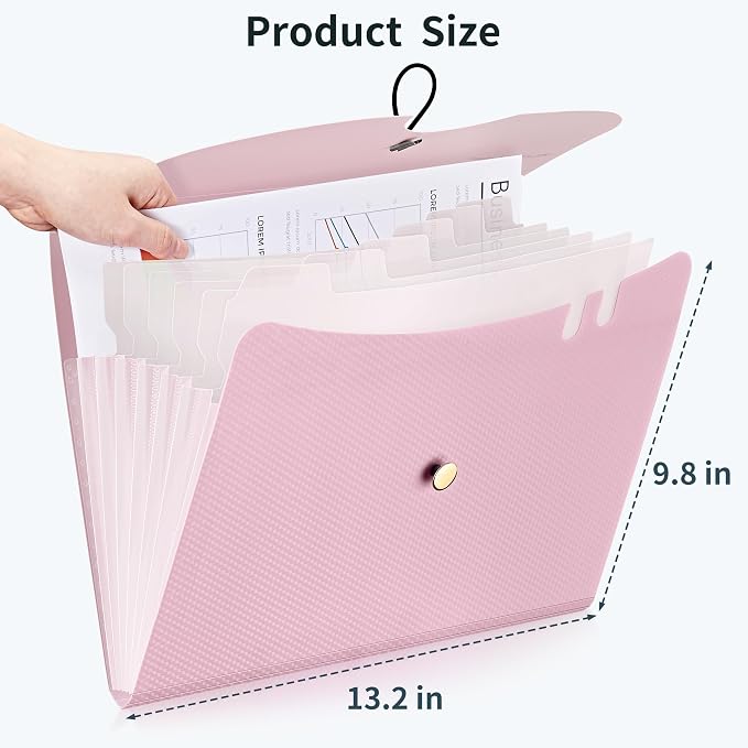 JARLINK 7 Pockets Expanding File Folder, A4 Accordion File Folders - Image 2