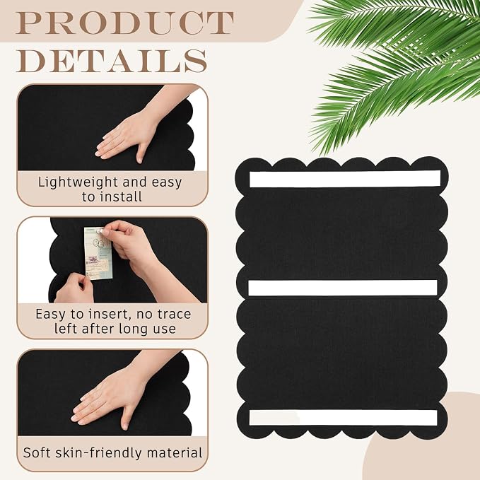 Mooliwe Scalloped Felt Bulletin Board 24 x 18 Inches Foldable Black Pin Cork - Image 3
