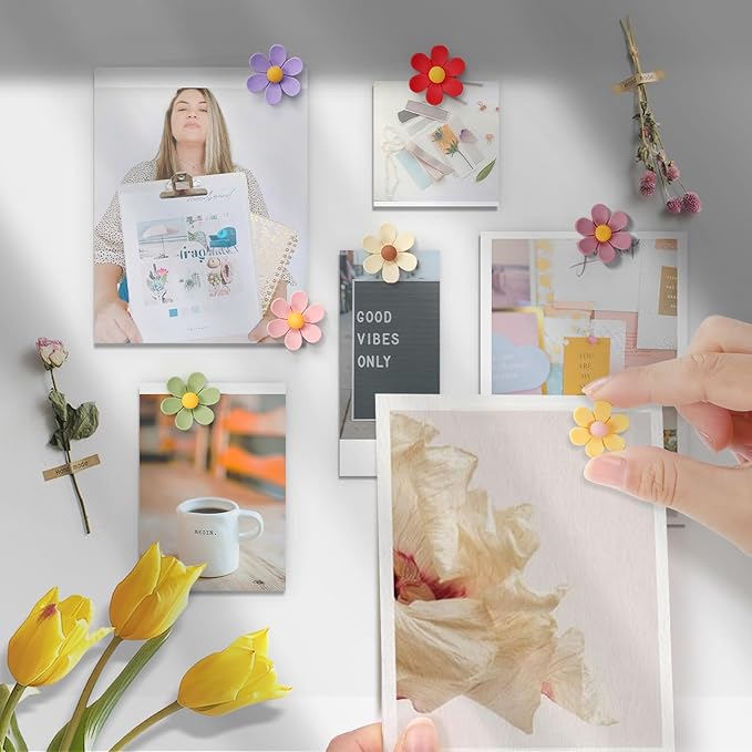 50Pcs Flower Push Pins, 10 Colors Cute Thumb Tacks, Decorative Push Pins - Image 4