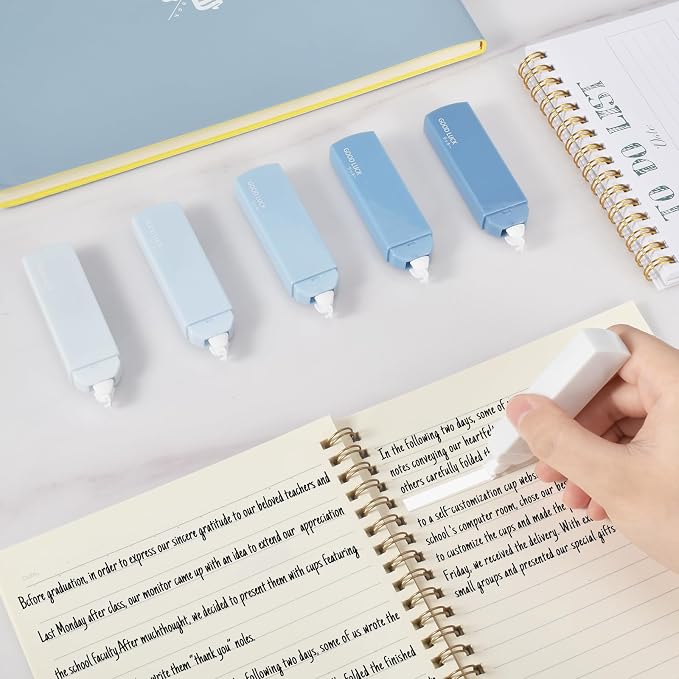 Temiary 6Pcs Mini White Correction Tapes, Quick Dry Smooth Pull Out - Image 5