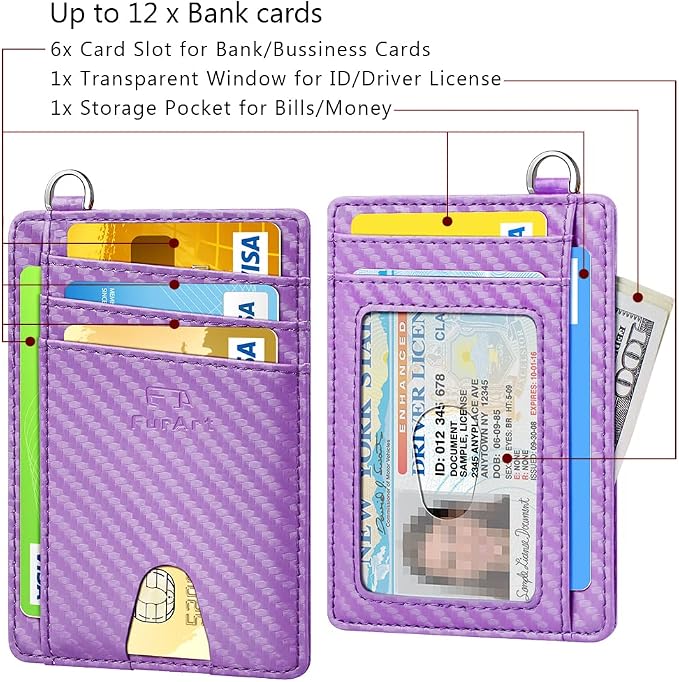 FurArt Slim Minimalist Wallet RFID Credit Card Holder - Image 6