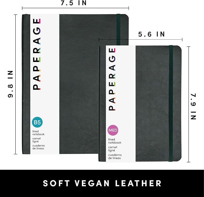 PAPERAGE Softcover Lined Journal Notebook, 160 Pages, Medium College Ruled - Image 2