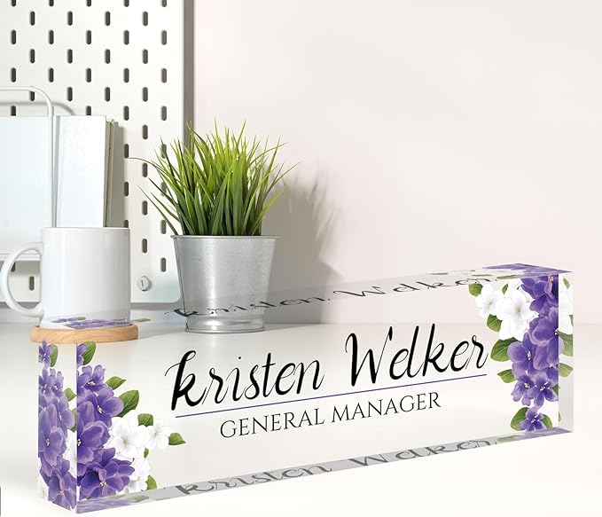 Custom Name Plate for Desk, Desk Name Plate Personalized, Office Decor for Women by Spricoz