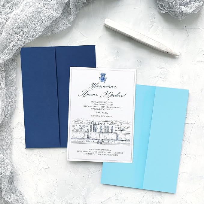 100 Pack A2 Baby Blue Envelopes Self Sealing Adhesive Perfect - Image 4