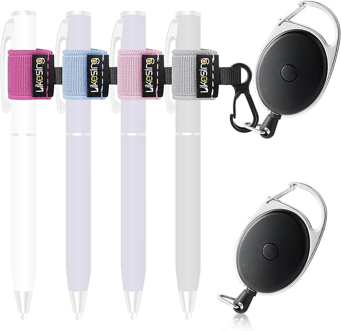 Likesing Retractable Pen Holder, 27.5" Reel Elastic Pencil Holder by Makelifethewayyoulike
