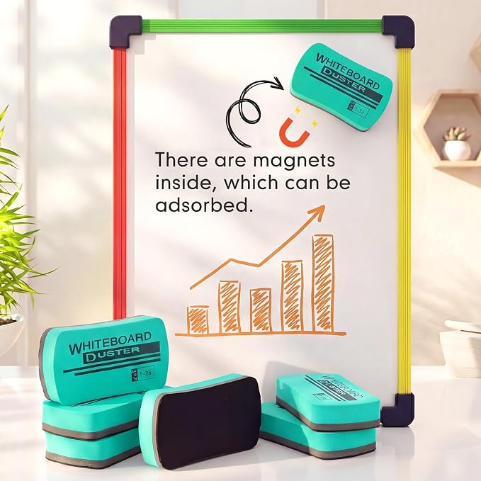 Outus 12 Pcs White Board Erasers Bulk Magnetic Dry Erase Erasers Assorted Color - Image 6
