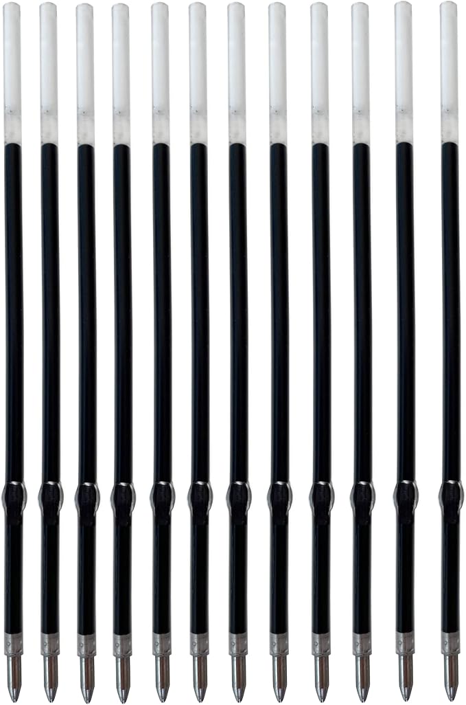 Pack of 12 Gel Ink Refill for Retractable Pens, Medium Tip Point 0.7mm by Lenden