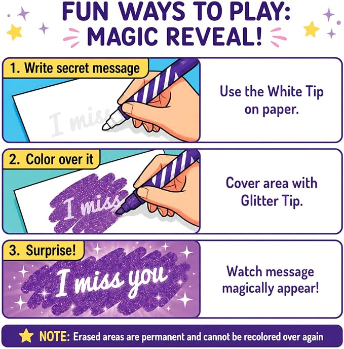 JoyCat Erasable Glitter Markers - Image 2