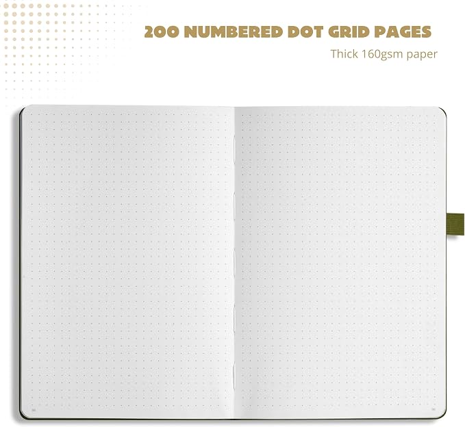 VIVID SCRIBBLES Bullet Dotted Journal – 160gsm No Bleed Thick White Paper – 200 - Image 6