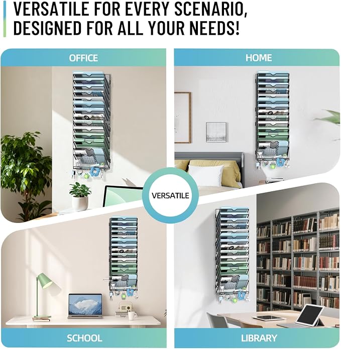 SUPEASY Wall File Organizer, 15 Tier Hanging File Organizer - Image 3