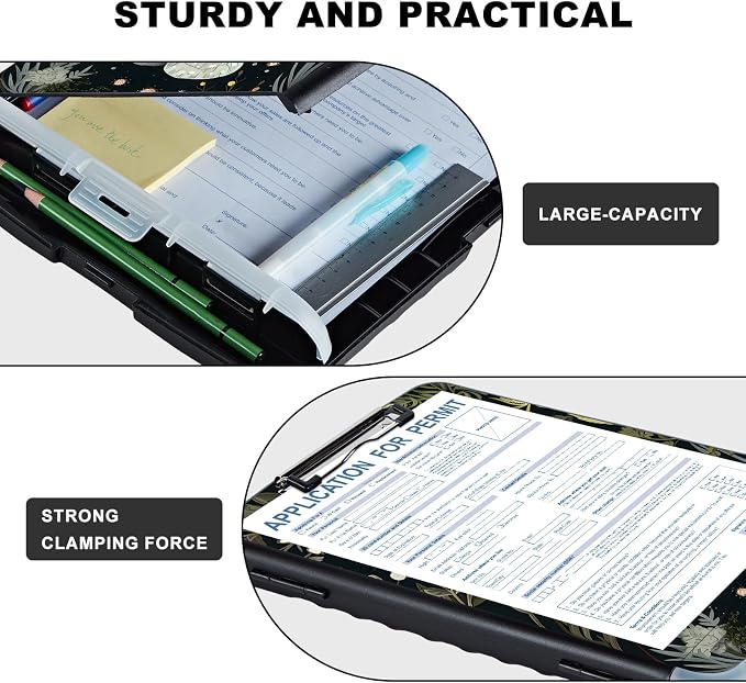 Clipboard with Storage, Storage Clipboard with Pen Holder, Heavy Duty Plastic - Image 3